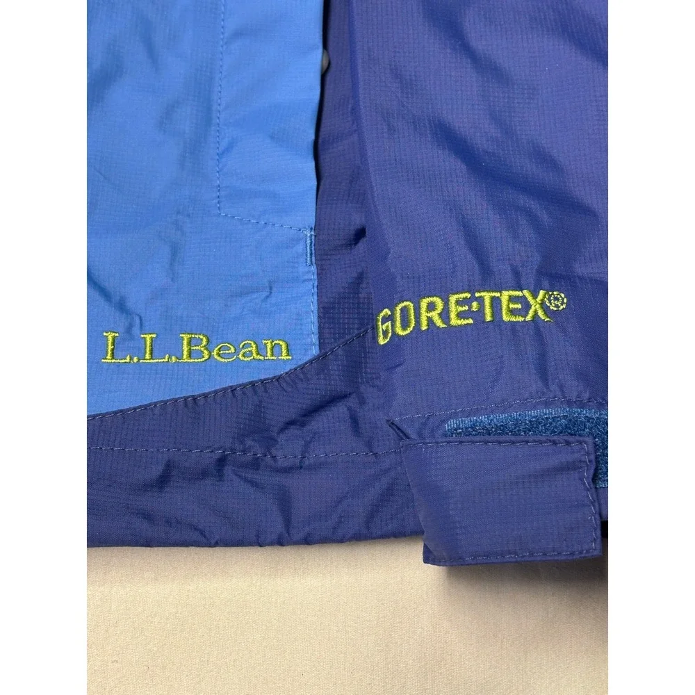 LL‎ Bean Gore Tex Kids XL 18 Blue Navy Hooded Waterproof Rain Jacket
